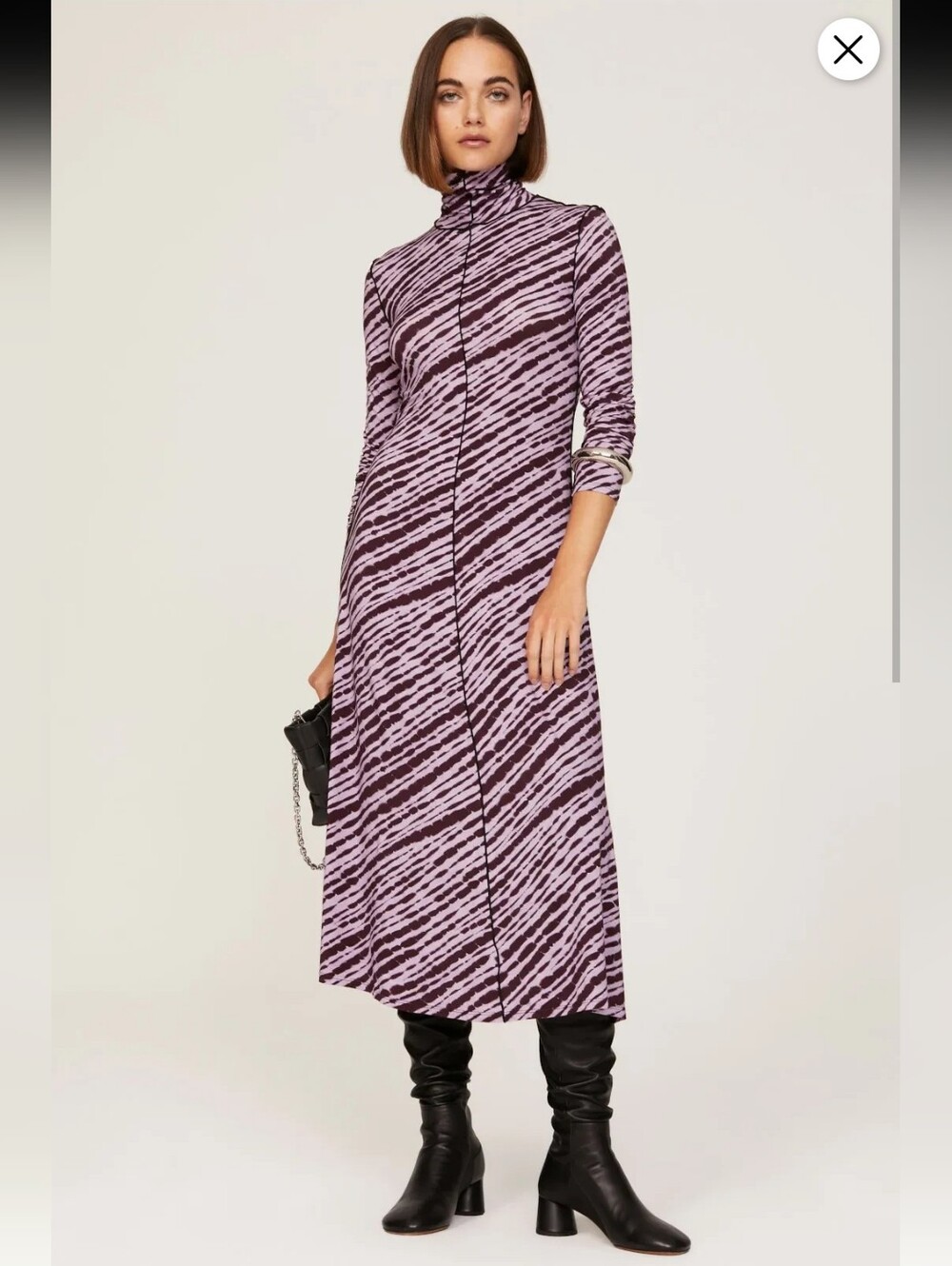 Proenza Schouler Slinky Purple Turtleneck Dress Size S